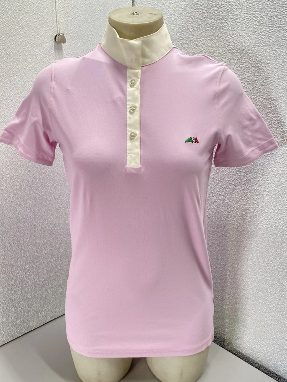 Equiline Womens Nylon Stretch Polo Riding Short Sleeve Shirt Size XL Pink